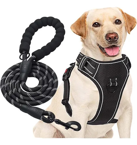 PECHERA PARA PERRO ARNÉS AJUSTABLE REFLECTANTES CON CORREA.