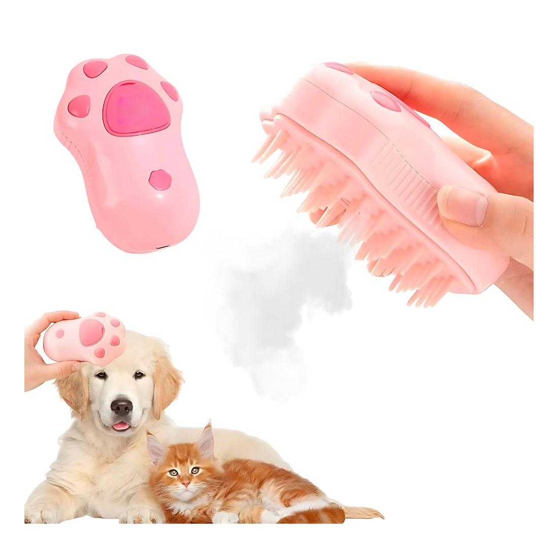 CEPILLO MASCOTAS VAPOR 3EN1 HUELLITA.