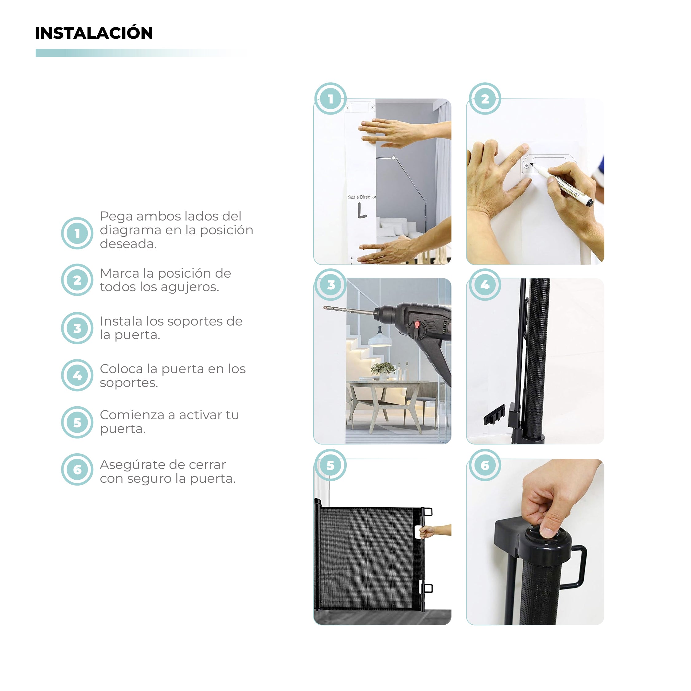 PUERTA DE SEGURIDAD MASCOTAS O BEBE