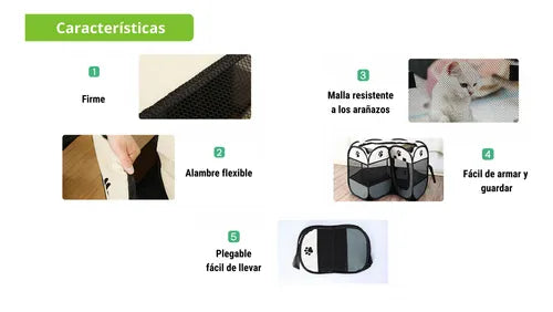 CORRAL MASCOTAS PORTATIL PLEGABLE.