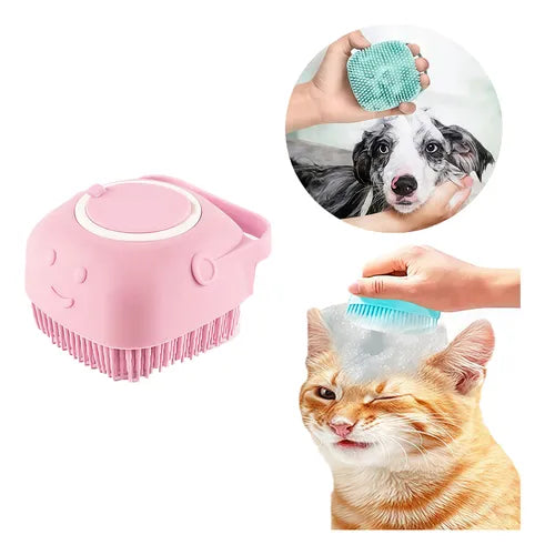 CEPILLO SHAMPOO MASAJEADOR PARA MASCOTAS.