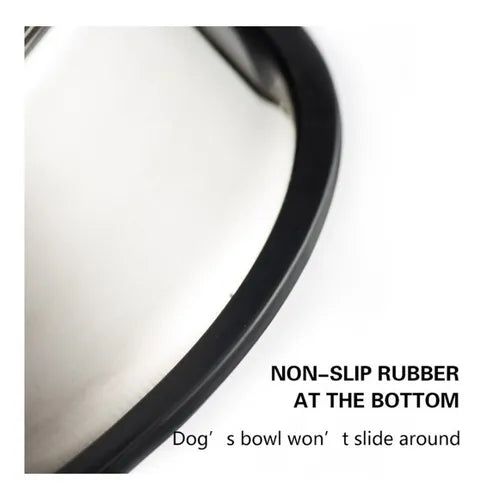 COMEDERO PLATO PARA PERROS Y GATOS EN ACERO INOXIDABLE 22CM COLOR PLATEADO.